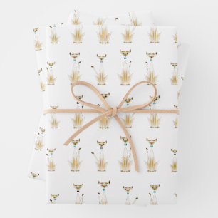 Siamkatzen Verpackungspapierblätter Geschenkpapier Set