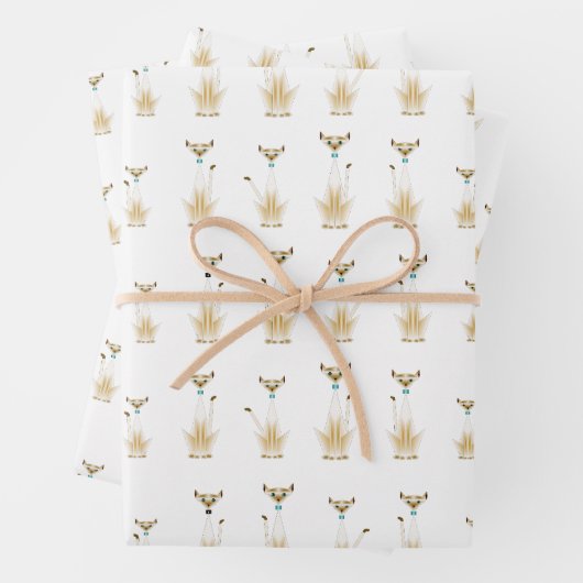 Siamkatzen Verpackungspapierblätter Geschenkpapier Set (Beispiel)
