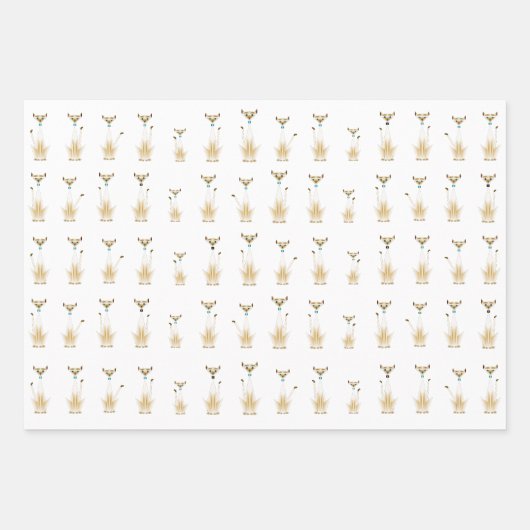 Siamkatzen Verpackungspapierblätter Geschenkpapier Set (Vorderseite)