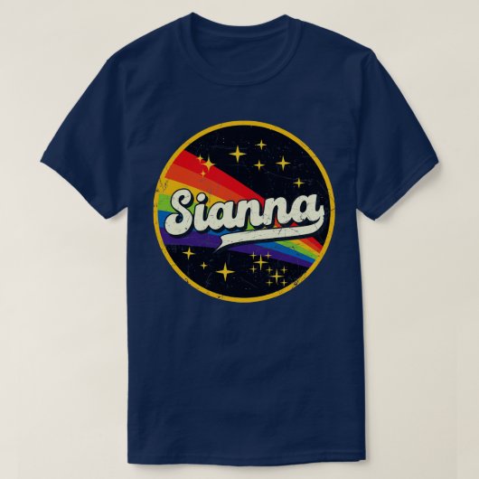 Sianna Rainbow in Space Vintag GrungeStyle T-Shirt (Design vorne)