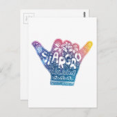 Siargao Insel Surfen Shaka Hand Postkarte (Vorne/Hinten)