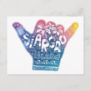 Siargao Insel Surfen Shaka Hand Postkarte
