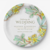 Sibbaldia procumbens Wildblume Aquarell Hochzeit Pappteller (Vorderseite)