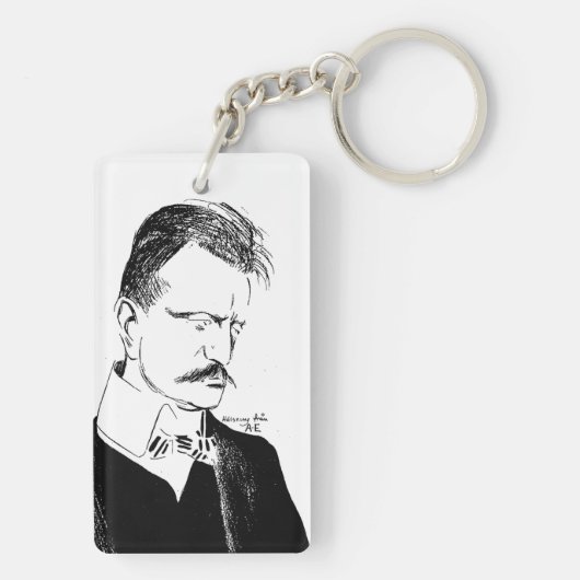 Sibelius: Zeichnung von Albert Engström (1904) Key Schlüsselanhänger (Rückseite)