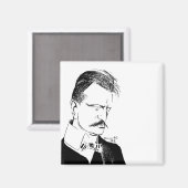 Sibelius: Zeichnung von Albert Engström (1904) Magnet (Vorderseite/Rückseite)
