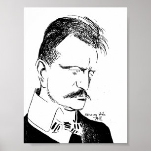 Sibelius: Zeichnung von Albert Engström (1904) Poster
