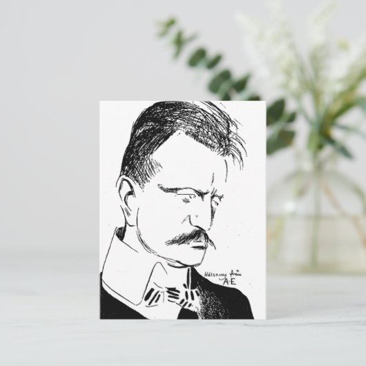 Sibelius: Zeichnung von Albert Engström (1904) Postkarte (Stehend Vorderseite)