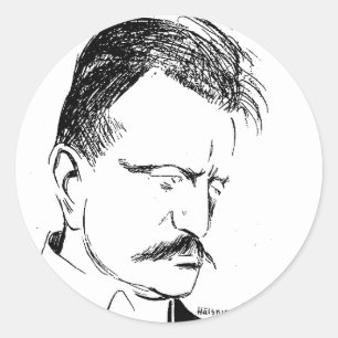 Sibelius: Zeichnung von Albert Engström (1904) Runder Aufkleber