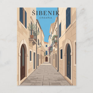 Šibenik Altstadt-Gasse Kroatien Postkarte