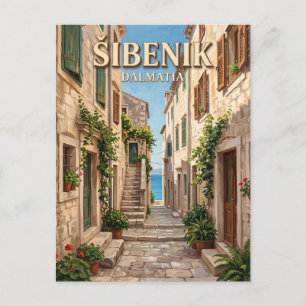 Šibenik Altstadt Gasse Kroatien Postkarte