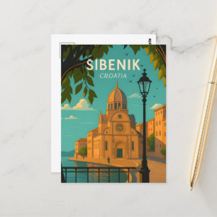 Šibenik Croatia Vintage Travel PostCAR- St. James Postkarte