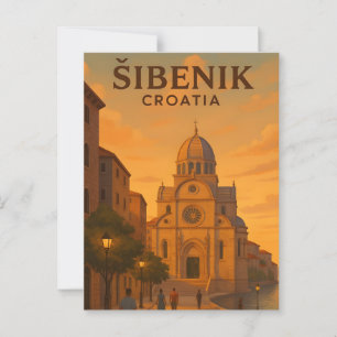 Šibenik Croatia Vintage Travel PostCAR- St. James Postkarte