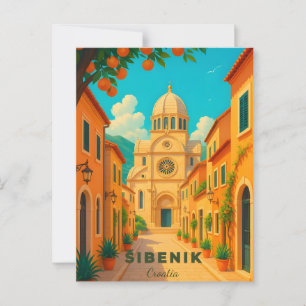 Šibenik Croatia Vintage Travel PostCAR- St. James Postkarte