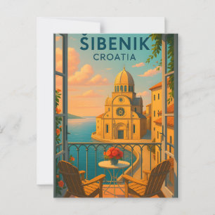 Šibenik Kroatien Vintage Reise Postkarte - St. Jam