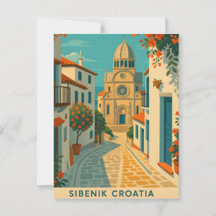 Šibenik Kroatien Vintage Reise Postkarte - St. Jam