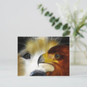 Siberia Husky Mighty Eagle Postkarte (Stehend Vorderseite)