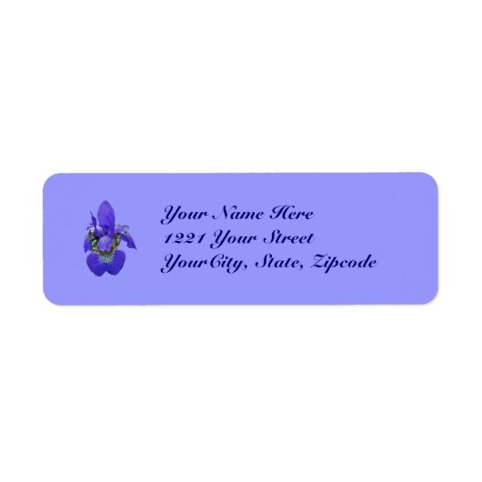 Siberian Blue Iris Address Label (Vorne)