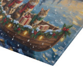 Siberian Cat Christmas Boat Holiday Schneidebrett (Ecke)