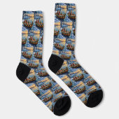 Siberian Cat Christmas Boat Holiday Socken (Rechts)