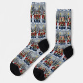 Siberian Cat Christmas Red Truck Holiday Socken (Linkes Detail)