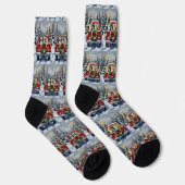 Siberian Cat Christmas Red Truck Holiday Socken (Rechts)