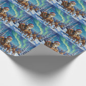 Siberian Cat Christmas Taiga Sleigh Ride Geschenkpapier (Ecke)