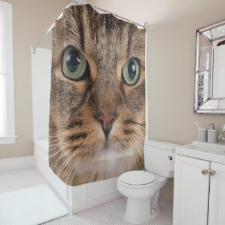 Siberian Cat Face Shower Curtain Duschvorhang