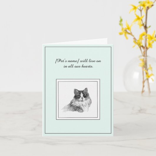Siberian Cat Sympathy Card Karte (Gelbe Blume)