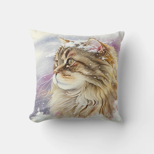 Siberian Cat Throw Kissen (Vorderseite)