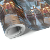 Siberian Cats Christmas Snow Holiday  Geschenkpapier (Rolleneckpunkt)