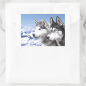 Siberian Huskies Rechteckiger Aufkleber (Tasche)