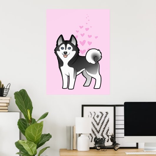 Siberian Husky / Alaskan Malamute Liebe Poster (Heimbüro)