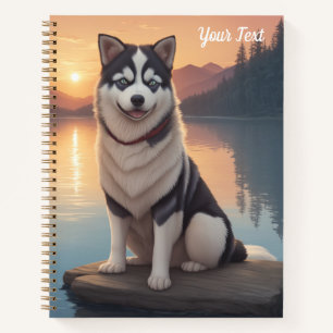 Siberian Husky am See Notizblock