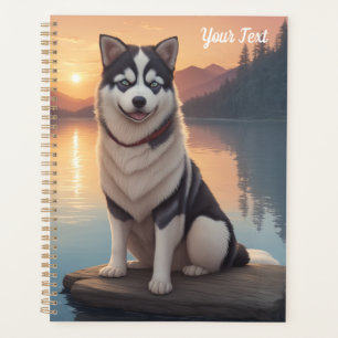 Siberian Husky am See Planer
