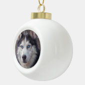 Siberian Husky Animal Keramik Kugel-Ornament (Rechts)