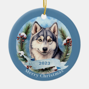 Siberian Husky Art Dog Pet Keramik Ornament