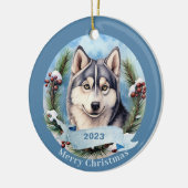 Siberian Husky Art Dog Pet Keramik Ornament (Links)