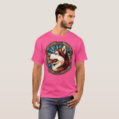 Siberian Husky Art Nouveau Style Dog Lovers Gift T-Shirt (Vorne ganz)