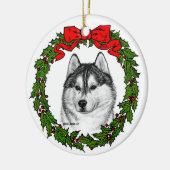 Siberian Husky Art von Glenda S. Harlan Keramik Ornament (Links)