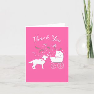 Siberian Husky Baby Shower Dankeskarte