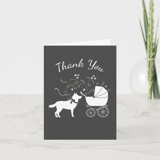 Siberian Husky Baby Shower Dankeskarte (Vorderseite)