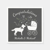 Siberian Husky Baby Shower Serviette (Vorderseite)