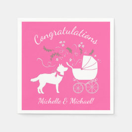 Siberian Husky Baby Shower Serviette