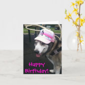Siberian Husky Birthday Card Karte (Gelbe Blume)