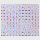 Siberian Husky Birthday Gift Wrapping Paper Purple Geschenkpapier (Flach)