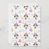 Siberian Husky Birthday Invitation in White Einladung (Rückseite)