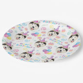 Siberian Husky Birthday Party Paper Plates White Pappteller (Schrägansicht)
