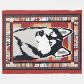 Siberian Husky Blanket Fleecedecke (Vorderseite (Horizontal))