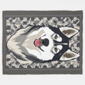 Siberian Husky Blanket Fleecedecke (Vorderseite (Horizontal))