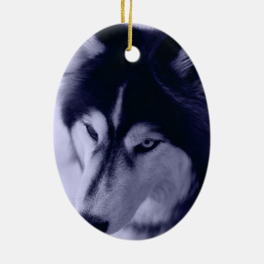 Siberian Husky Blue Tint Ornament (Hinten)